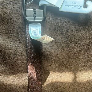 Brown/Black Reversible Embossed Leather Belt
